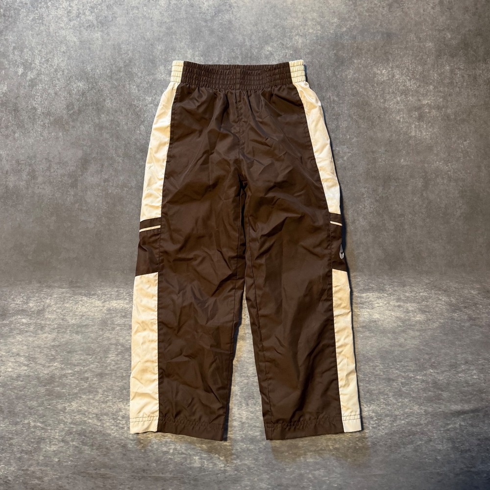 Vintage Nike Kids Brown Track Pants Size 6 Baggy Colorblock Windbreaker Gorpcore